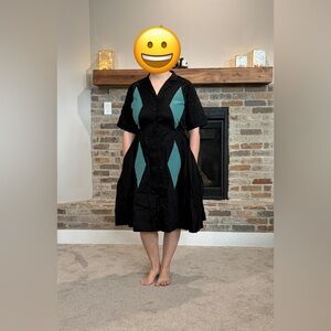 Black and Green Dress